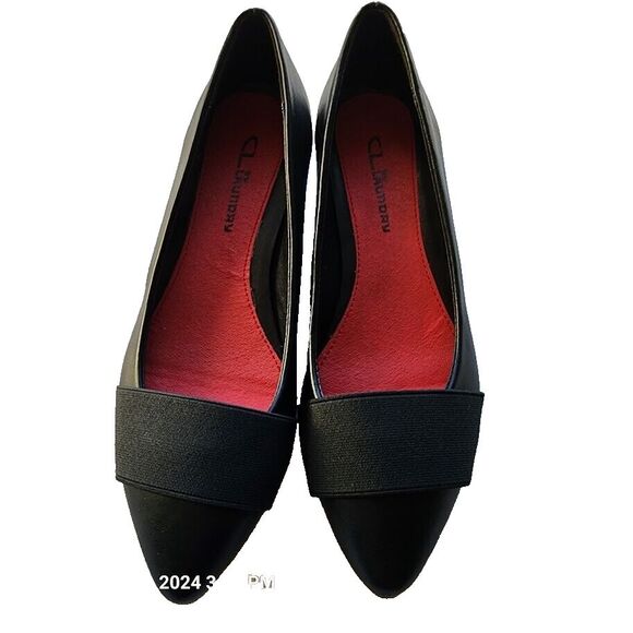 Chinese Laundry Shoes - Chinese Laundry Sinclair Sz 7.5 Medium Women's Black Flats Elastic Band Over Toe